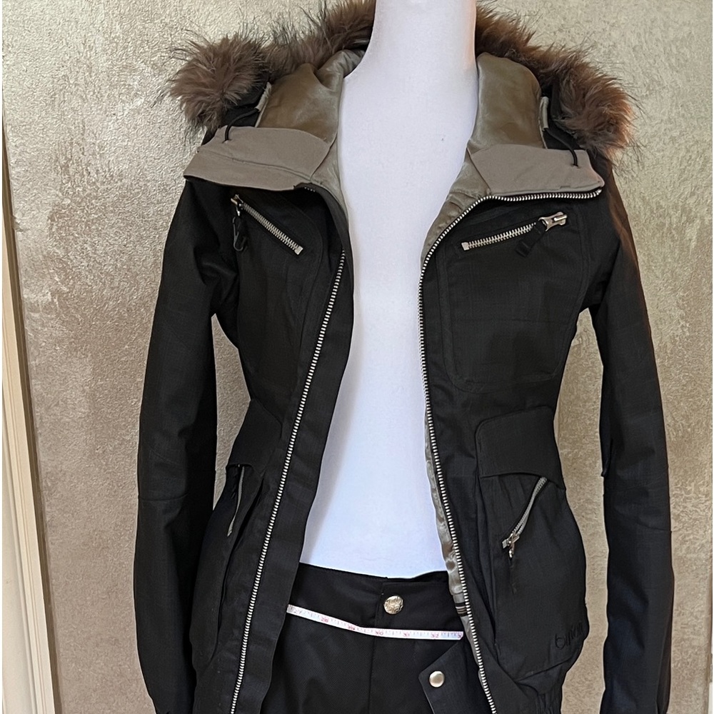 Ski Set-Burton XS black jacket, removable hood & S Burton black ski pants
